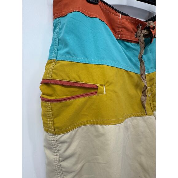 Howler Bros Oracle Boardshorts Mens 36 Swim Surf Trunks Cyantist Stripe Beach - Picture 4 of 6